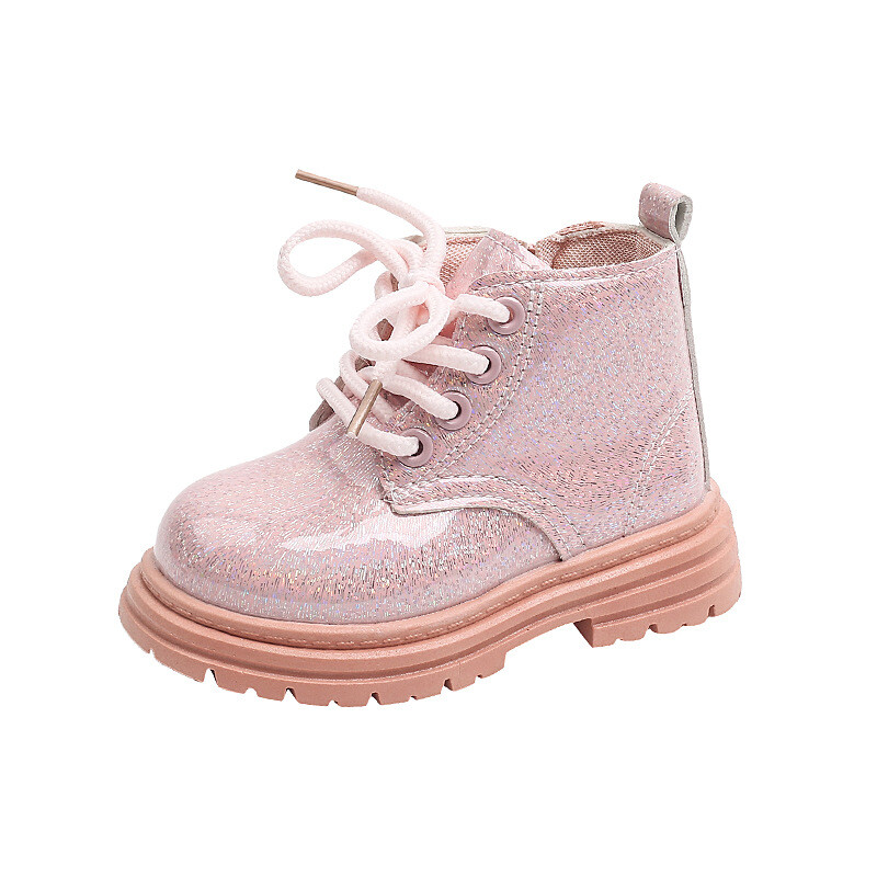 Bērnu ādas zābaki pret slīdēšanu, mīkstas zoles potītes zābaki ziemas apavi meitenēm Bērnu apavi meitenēm maziem bērnu zābaki Baby Girl Shoe Bota