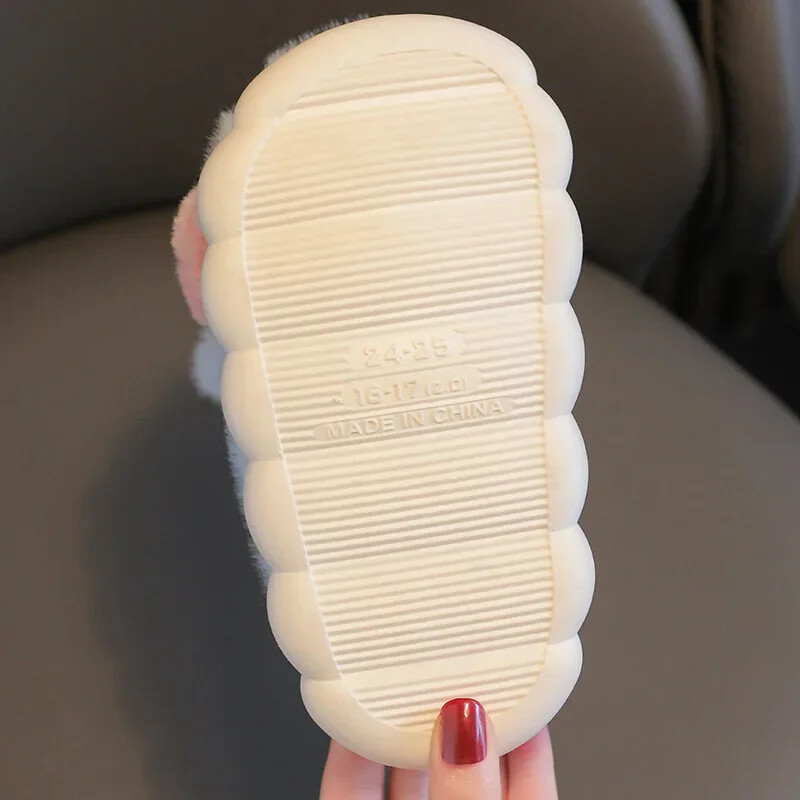 Vaikiškos medvilninės šlepetės Princesės Batai Šilti Vaikams Žieminiai Mieli Triušiukai Animaciniai filmukai Pūkuoti Šlepetės Mažai Mergaitei Minkštas Padas Kūdikių Batai