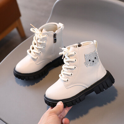 Őszi gyerekdivat hello kitty csizma strasszos rajzfilm macska baba lány bokacsizma csúszásmentes gyerek lovaglócsizma cipő