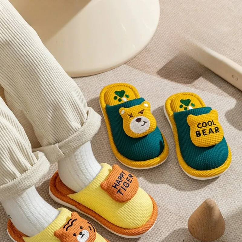 2–12 gadus veci bērnu čības Jauki trusis, lācis, kokvilna, četri gadalaiki, mājsaimniecības zēni, meitenes, multfilmas, vasaras iekštelpu bērnu čības