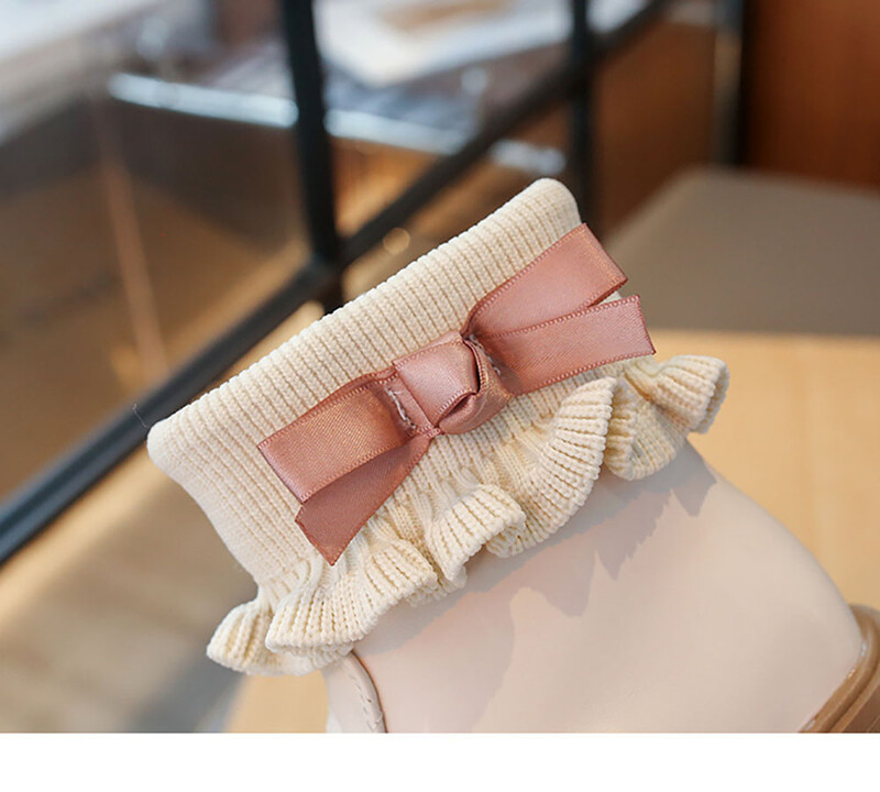 Mākslīgās kažokādas princeses zābaki meitenēm PU ādas ūdensizturīgi sniega zābaki bērniem biezi silti mākslīgās kažokādas kokvilnas apavi meitenēm