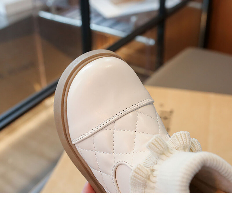 Mākslīgās kažokādas princeses zābaki meitenēm PU ādas ūdensizturīgi sniega zābaki bērniem biezi silti mākslīgās kažokādas kokvilnas apavi meitenēm