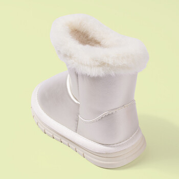 Νέα Trendy Little Girls Shiny PU Pink Lovely Winter ζεστά βελούδινα κοντά μποτάκια TPR Αντιολισθητικά Snow Furry Boots EKF83