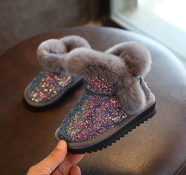 2019. gada ziemas bērnu modes sniega zābaki, biezi bērnu īstas ādas silti plīša, mīksta apakša meiteņu zābaki ziemas slēpju zābaki mazulim