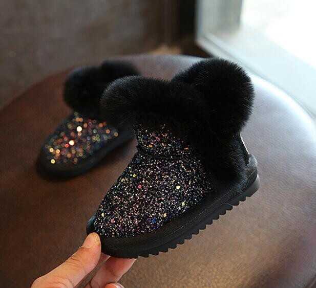 2019. gada ziemas bērnu modes sniega zābaki, biezi bērnu īstas ādas silti plīša, mīksta apakša meiteņu zābaki ziemas slēpju zābaki mazulim