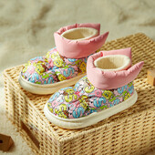 Bērnu ziemas apavi Plus Velet Odered zēniem Mājas apavi meitenēm Neslīdoši apavi Studentu apavi Bērnu kokvilnas īsi zābaki Apavi