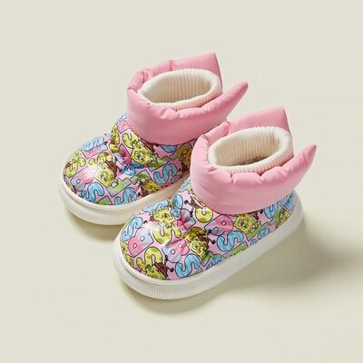 Bērnu ziemas apavi Plus Velet Odered zēniem Mājas apavi meitenēm Neslīdoši apavi Studentu apavi Bērnu kokvilnas īsi zābaki Apavi