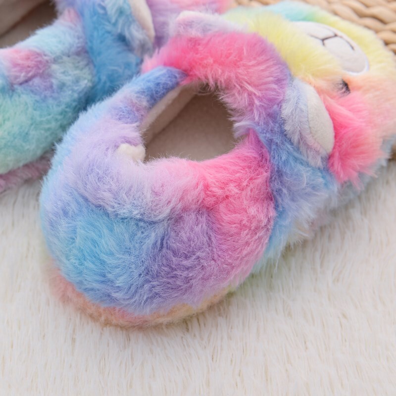 Madingos mažylių mergaičių šlepetės žiemai berniukui pliušiniai šilti animaciniai filmukai Alpaka vaikams Namai Batai Little Kid House Avalynė Kūdikių daiktai