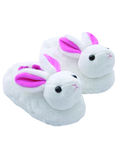 Μόδα παντόφλες για μικρά κορίτσια για εσωτερικούς χώρους Χειμερινό καρτούν τρισδιάστατο λαγουδάκι βελούδινο ζεστό παιδικό σπίτι Παπούτσια από μαλακή λαστιχένια σόλα για το σπίτι Παπούτσια για μωρά