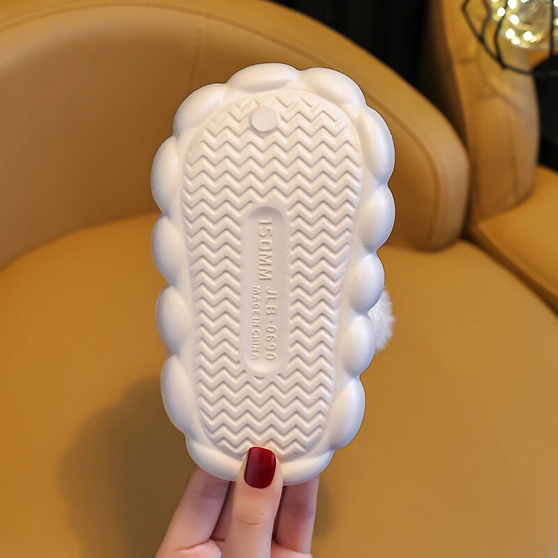 Zēniem, meitenēm, mājīga māja, silta plīša ziemas kokvilnas čības bērniem, jauki iekštelpu apavi