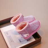 Meiteņu zābaki ar fliteriem ar plakanu dibenu starpzoles piedurknēm pret slīdēšanu un ūdensizturīgiem ziemas aukstumizturīgiem un siltiem bieziem sniega zābakiem