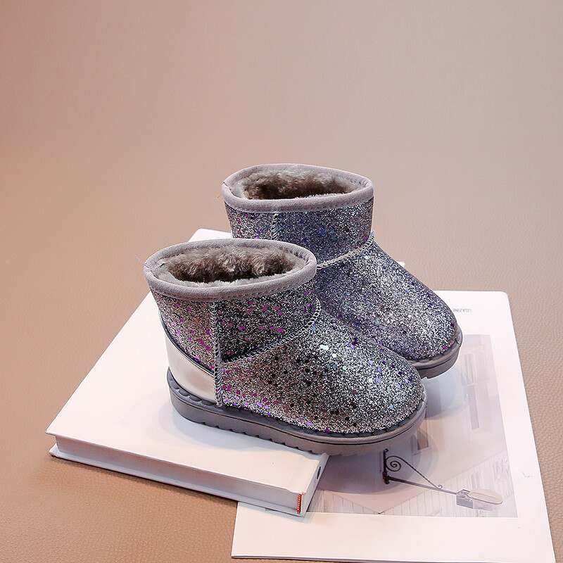 Meiteņu zābaki ar fliteriem ar plakanu dibenu starpzoles piedurknēm pret slīdēšanu un ūdensizturīgiem ziemas aukstumizturīgiem un siltiem bieziem sniega zābakiem