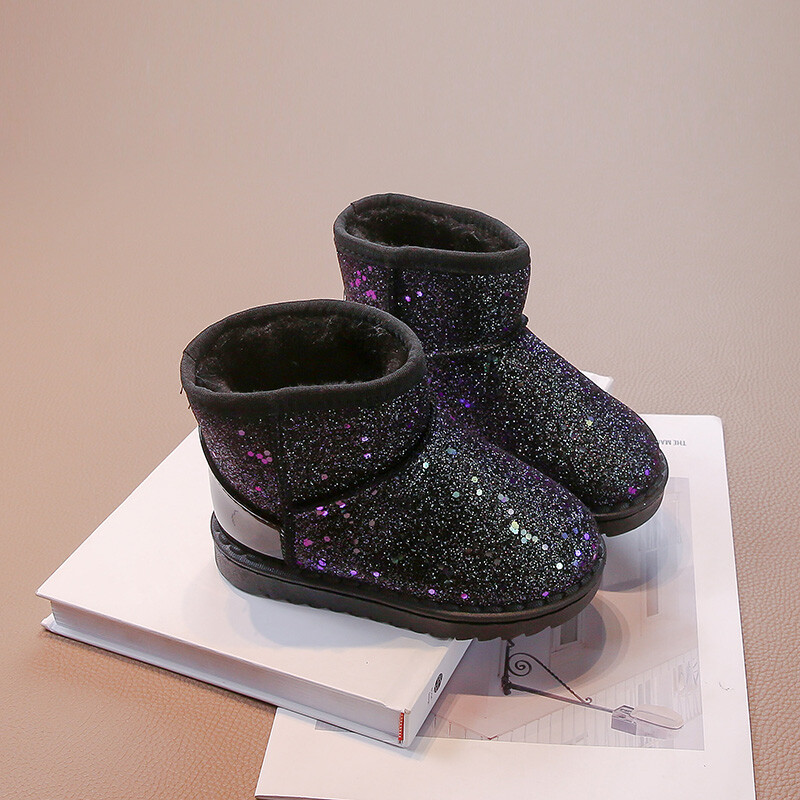 Meiteņu zābaki ar fliteriem ar plakanu dibenu starpzoles piedurknēm pret slīdēšanu un ūdensizturīgiem ziemas aukstumizturīgiem un siltiem bieziem sniega zābakiem