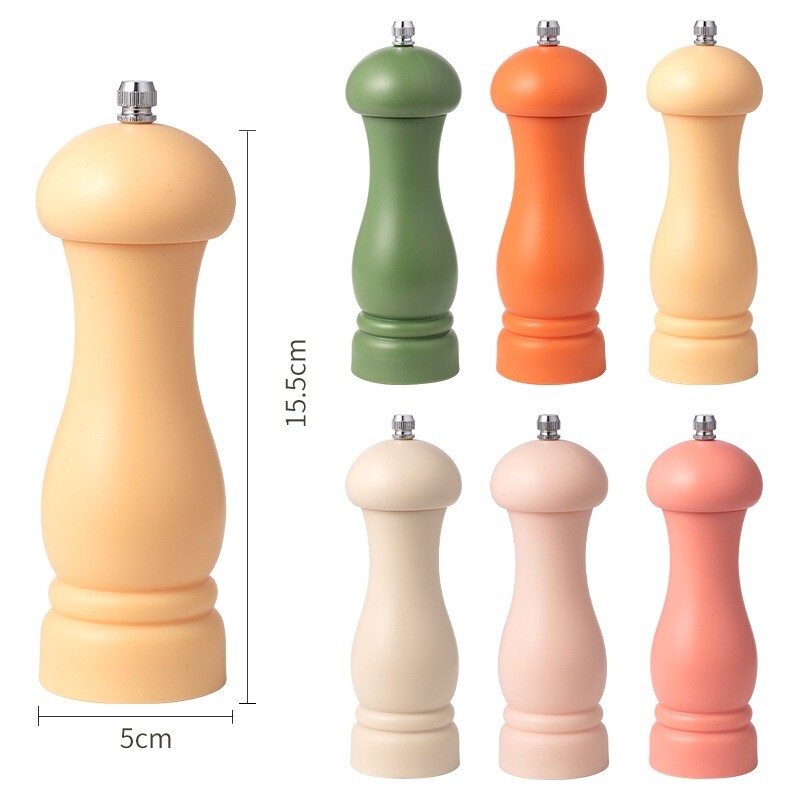 Πολύχρωμος πλαστικός μύλος αλατιού μπαχαρικών 6 ιντσών 15,5 cm Χειροκίνητος μύλος πιπεριάς πολλαπλών χρήσεων