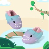 Ziemas Jauki Bērnu EVA haizivju Čības Meitenes Mīkstas Iekštelpu Mājas Kokvilnas Sandales Zēniem Neslīdoši Biezi Slaidi Bērni Ūdensnecaurlaidīgi Apavi