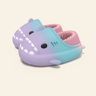 Ziemas Jauki Bērnu EVA haizivju Čības Meitenes Mīkstas Iekštelpu Mājas Kokvilnas Sandales Zēniem Neslīdoši Biezi Slaidi Bērni Ūdensnecaurlaidīgi Apavi