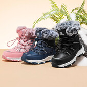 Χειμερινές μπότες για αγόρια Νέες αδιάβροχες ζεστές νήπιες για κορίτσια στη μέση της γάμπας Παιδικές μπότες χιονιού Παιδικές βελούδινες μπότες από καουτσούκ EU 27-38