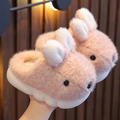 2024. gada jauni ziemas bērnu burvīgie trusis, siltas, pūkainas iekštelpu čības meitenēm, zēniem, bērniem, slidkalniņiem, neslīdošiem, mīkstiem mājas kokvilnas apaviem