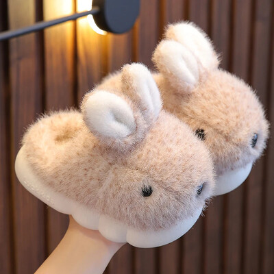 2024. gada jauni ziemas bērnu burvīgie trusis, siltas, pūkainas iekštelpu čības meitenēm, zēniem, bērniem, slidkalniņiem, neslīdošiem, mīkstiem mājas kokvilnas apaviem