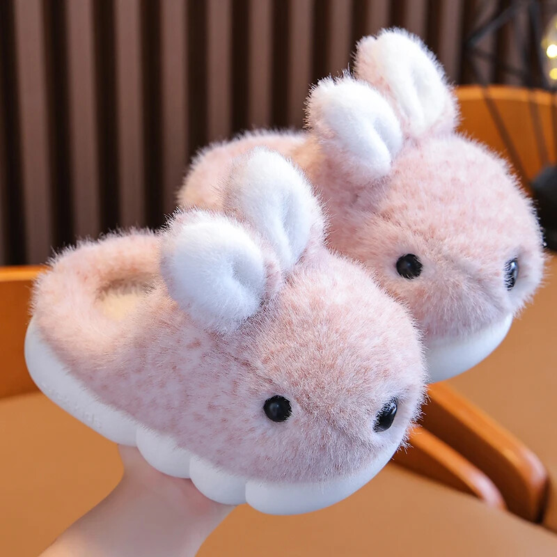 2024. gada jauni ziemas bērnu burvīgie trusis, siltas, pūkainas iekštelpu čības meitenēm, zēniem, bērniem, slidkalniņiem, neslīdošiem, mīkstiem mājas kokvilnas apaviem