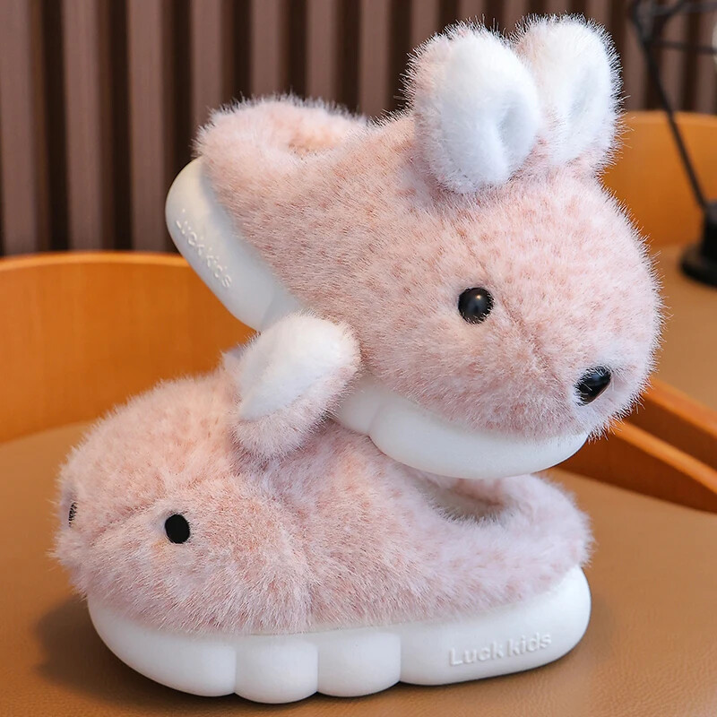 2024. gada jauni ziemas bērnu burvīgie trusis, siltas, pūkainas iekštelpu čības meitenēm, zēniem, bērniem, slidkalniņiem, neslīdošiem, mīkstiem mājas kokvilnas apaviem