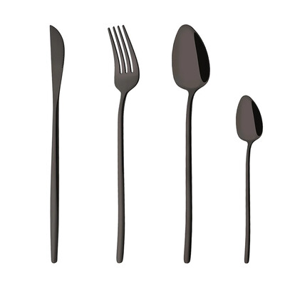 4 τεμάχια/Σετ Ασημένιο χρυσό σετ μαχαιροπήρουνων από ανοξείδωτο ατσάλι Ασημένια μαχαιροπίρουνα Σετ μαχαιροπήρουνων βραδινού μαχαίρι πιρούνι κουτάλι Dropshipping