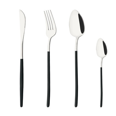 4 τεμάχια/Σετ Ασημένιο χρυσό σετ μαχαιροπήρουνων από ανοξείδωτο ατσάλι Ασημένια μαχαιροπίρουνα Σετ μαχαιροπήρουνων βραδινού μαχαίρι πιρούνι κουτάλι Dropshipping