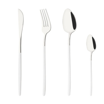 4 τεμάχια/Σετ Ασημένιο χρυσό σετ μαχαιροπήρουνων από ανοξείδωτο ατσάλι Ασημένια μαχαιροπίρουνα Σετ μαχαιροπήρουνων βραδινού μαχαίρι πιρούνι κουτάλι Dropshipping