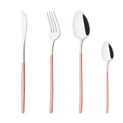 4 τεμάχια/Σετ Ασημένιο χρυσό σετ μαχαιροπήρουνων από ανοξείδωτο ατσάλι Ασημένια μαχαιροπίρουνα Σετ μαχαιροπήρουνων βραδινού μαχαίρι πιρούνι κουτάλι Dropshipping