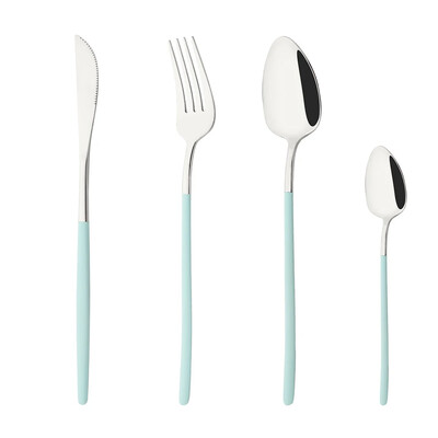 4 τεμάχια/Σετ Ασημένιο χρυσό σετ μαχαιροπήρουνων από ανοξείδωτο ατσάλι Ασημένια μαχαιροπίρουνα Σετ μαχαιροπήρουνων βραδινού μαχαίρι πιρούνι κουτάλι Dropshipping