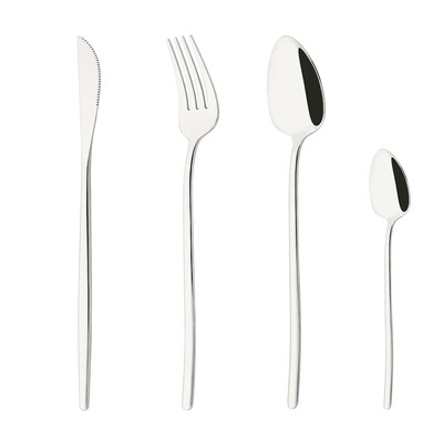 4 τεμάχια/Σετ Ασημένιο χρυσό σετ μαχαιροπήρουνων από ανοξείδωτο ατσάλι Ασημένια μαχαιροπίρουνα Σετ μαχαιροπήρουνων βραδινού μαχαίρι πιρούνι κουτάλι Dropshipping