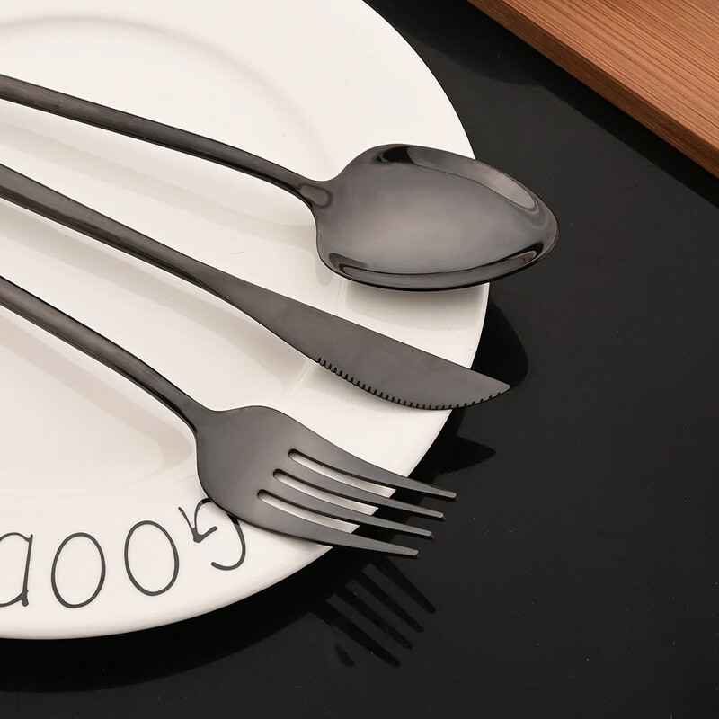 4 τεμάχια/Σετ Ασημένιο χρυσό σετ μαχαιροπήρουνων από ανοξείδωτο ατσάλι Ασημένια μαχαιροπίρουνα Σετ μαχαιροπήρουνων βραδινού μαχαίρι πιρούνι κουτάλι Dropshipping