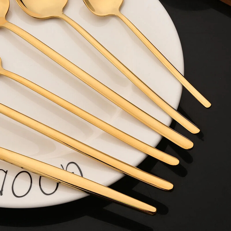 4 τεμάχια/Σετ Ασημένιο χρυσό σετ μαχαιροπήρουνων από ανοξείδωτο ατσάλι Ασημένια μαχαιροπίρουνα Σετ μαχαιροπήρουνων βραδινού μαχαίρι πιρούνι κουτάλι Dropshipping