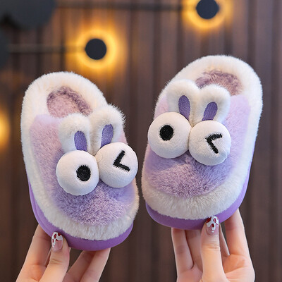 Jauna ziemas silta, jauka multfilma lielas acis iekštelpu mūlis mīksts neslīdošs bērniem pūkains čības meitenēm zēniem bērniem mājas kokvilnas apavi