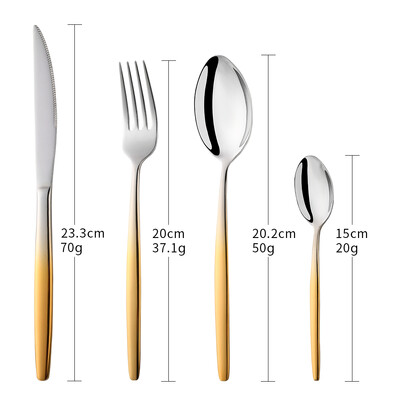 Σετ μαχαιροπήρουνα Rainbow Χρυσά σετ μαχαιροπήρουνων από ανοξείδωτο ατσάλι μαχαιροπίρουνα εστιατορίου Σετ επιτραπέζια σκεύη Σετ κουταλιού και πιρουνιού