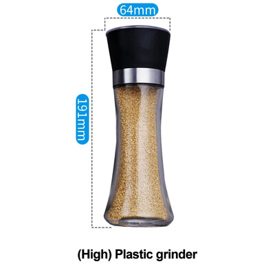 Nerūsējošā tērauda sāls un piparu dzirnaviņas Manuāla pārtika Garšaugu dzirnaviņas Garšvielu burciņas Konteineri Virtuves piederumi Garšvielu pudeles Stikls