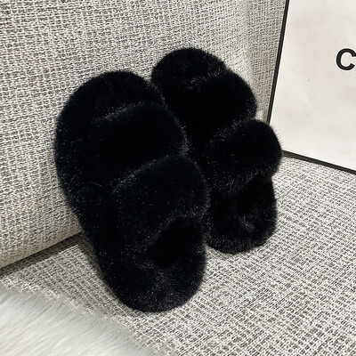 Iekštelpu brīvā laika bērnu plīša čības Pretslīdošas grīdas Kokvilnas čības Studentu modes ziemas apavi meitenēm, bērnu čības 어그