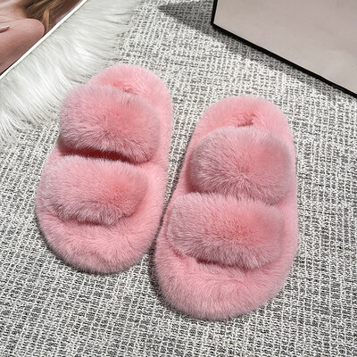 Iekštelpu brīvā laika bērnu plīša čības Pretslīdošas grīdas Kokvilnas čības Studentu modes ziemas apavi meitenēm, bērnu čības 어그