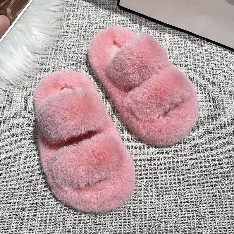 Iekštelpu brīvā laika bērnu plīša čības Pretslīdošas grīdas Kokvilnas čības Studentu modes ziemas apavi meitenēm, bērnu čības 어그