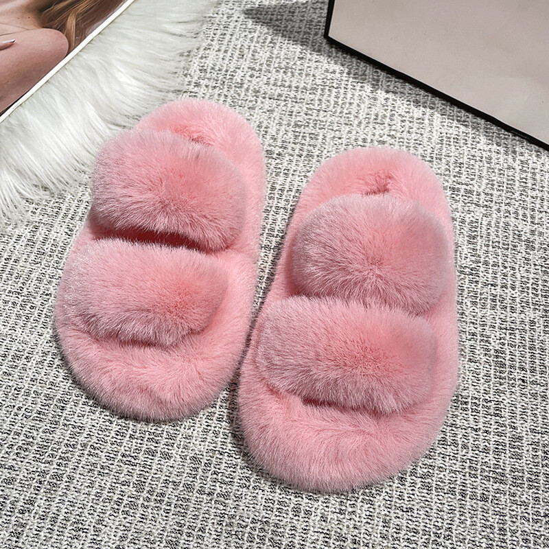 Iekštelpu brīvā laika bērnu plīša čības Pretslīdošas grīdas Kokvilnas čības Studentu modes ziemas apavi meitenēm, bērnu čības 어그