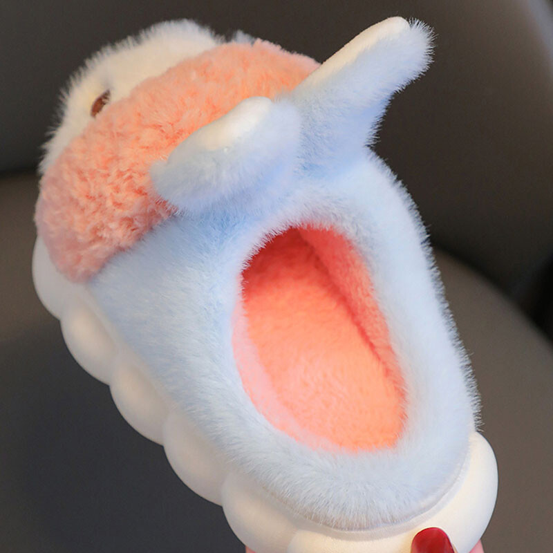 Bērnu mājas Kokvilnas Čības Multfilma Trusis Pretslīdēšana Iekštelpām Silts Ziemas Pūkainas Čības Meitenes Princeses Kurpes Čības Bērni