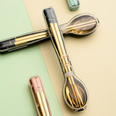 3 τμχ Σετ σερβίτσιο από ανοξείδωτο ατσάλι Flatware σετ ταξιδιού κάμπινγκ Chopsticks Πιρούνι Κουτάλι θήκη μαχαιροπήρουνων Επιτραπέζια σκεύη Εργαλείο κουζίνας