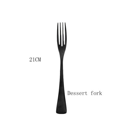 Indų rinkinys nerūdijančio plieno virtuvės stalo įrankių rinkinys juodas kepsnys peilis desertinis šaukštas stalo reikmenys šakutė stalo reikmenys