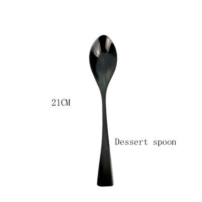 Indų rinkinys nerūdijančio plieno virtuvės stalo įrankių rinkinys juodas kepsnys peilis desertinis šaukštas stalo reikmenys šakutė stalo reikmenys