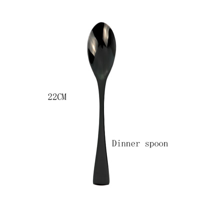 Indų rinkinys nerūdijančio plieno virtuvės stalo įrankių rinkinys juodas kepsnys peilis desertinis šaukštas stalo reikmenys šakutė stalo reikmenys