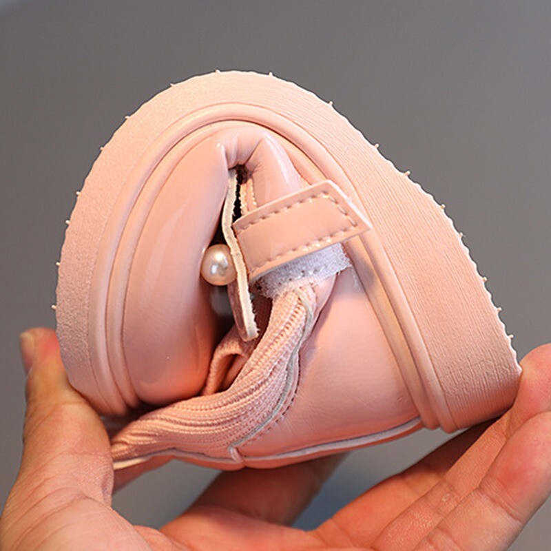 Kožne cipele za djevojčice Studentske cipele za nastup Vunene elastične cipele za usta Modne ravne cipele s bisernim plesom