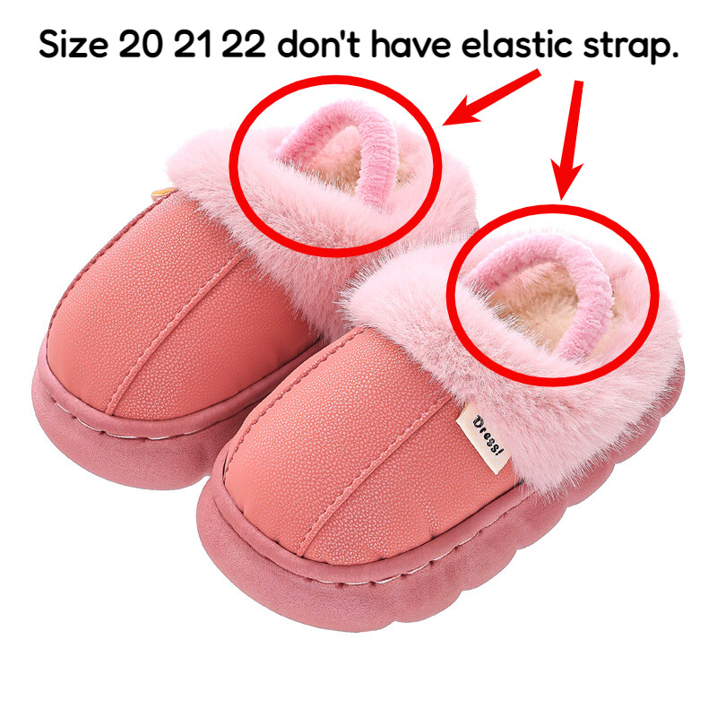 Dječje pamučne papuče Jednobojne zimske zatvorene protuklizne udobne bebe Fuzzy House papuče Dječje krznene krznene papuče