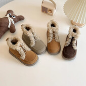 Sieviešu koka tupeles Platforma Apaļas purngalu kurpes ar kažokādu Ikdienišķas Sieviešu kedas Creepers Ziemas Retro Jauns Slip-on Masīvas gumijas sprādzes Str