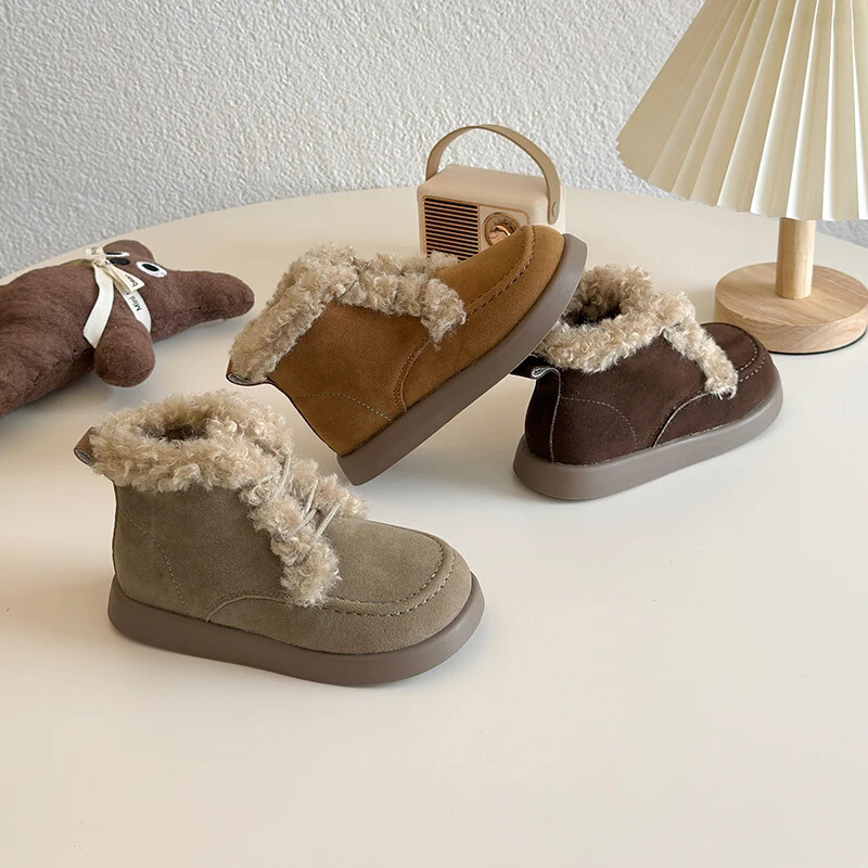 Sieviešu koka tupeles Platforma Apaļas purngalu kurpes ar kažokādu Ikdienišķas Sieviešu kedas Creepers Ziemas Retro Jauns Slip-on Masīvas gumijas sprādzes Str