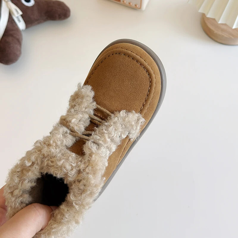 Sieviešu koka tupeles Platforma Apaļas purngalu kurpes ar kažokādu Ikdienišķas Sieviešu kedas Creepers Ziemas Retro Jauns Slip-on Masīvas gumijas sprādzes Str